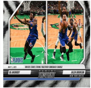 OG Anunoby/Jalen Brunson 2024-25 Panini Instant NBA #571 White Tiger SSP #d 3/5 - Picture 1 of 2