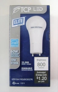 TCP LED10A19GUDOD27K 10W (60W Equal) GU24 2700K Dimmable LED Light Bulb - Picture 1 of 11