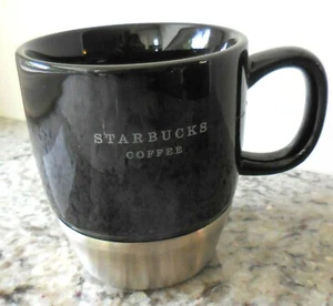 Starbucks 2006 (10 oz.) Taza Urban Desk cerámica negra y acero inoxidable (usada en excelente estado) - Imagen 1 de 4