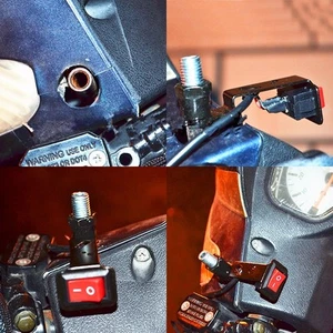 Universal ATV Scooter Motorcycle Handlebar Mirror mount Kill Switch On-Off Light - Picture 1 of 6