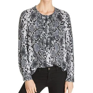 LE GALI NEW Women's Black Multi Terri Snake-print Blouse Shirt Top M TEDO - Picture 1 of 2