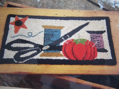 Country Threads PN7 MY SEWING BOX Punch Needle Embroidery pattern fabric - Image 1 of 4