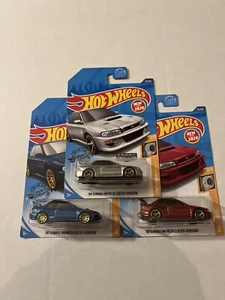 (3) 2020 Hot Wheels '98 Subaru Impreza 22B STI! Lot of 3! Red,Blue,Zamac!! 🔥 - Picture 1 of 1
