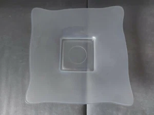Dekoschale Obstschale aus Glas Milchglas Flach Quadratisch Weiß - Bild 1 von 4