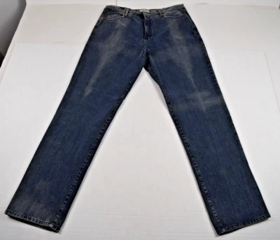 Vintage Guess Jeans W36 L34 90s Deep Grayish Blue Tint Joker Fade Made USA - Image 1 of 4