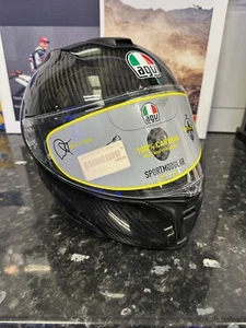 AGV Sports Modular Flip-Up Motorcycle Helmet Refractive Gloss Black Carbon - XS - Picture 1 of 6