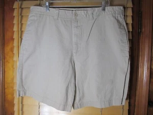 Merona Men's 40 Regular Flat Front Cotton Beige Chino Shorts EUC - Picture 1 of 3
