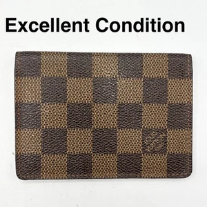 Auth LOUIS VUITTON 'Excellent Condition' Damier N60533 Card Case Canvas Brn - Picture 1 of 11