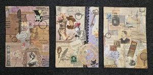 Vintage Set Of Cards With Hand Made Collage Art. Mix Media Art For Collecting - Picture 1 of 4