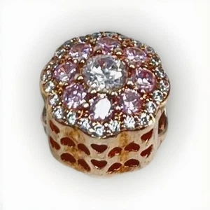 Authentic Pandora 14K Rose Gold Flower Charm with Crystal & Zirconia | 787851NPM - Picture 1 of 8