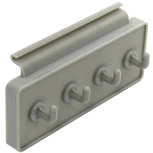 4 Kleiderhaken Garderobe Kederschiene Wohnwagen Wohnmobil Camping Caravan grau - Picture 1 of 4