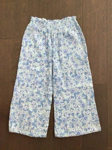 BTWEEN-4T-Girl’s Summer Pants-Blue & White Floral-Elastic Waist-Pockets - Picture 1 of 12