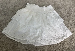 Girls Abercrombie Kids white eyelet skirt With Shorts Size 15/16 - Picture 1 of 3