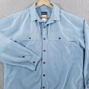 Patagonia Shirt Mens Large Island Hopper Blue Fishing Vented Quick Dry Wicking - Picture 1 of 19