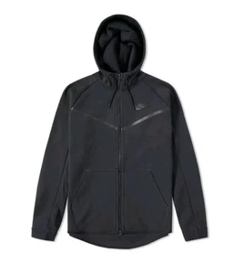 NIKE TECH FLEECE WINDRUNNER HOODIE MENS SIZE XL / BLACK - 805144 010 / RARE - Picture 1 of 5