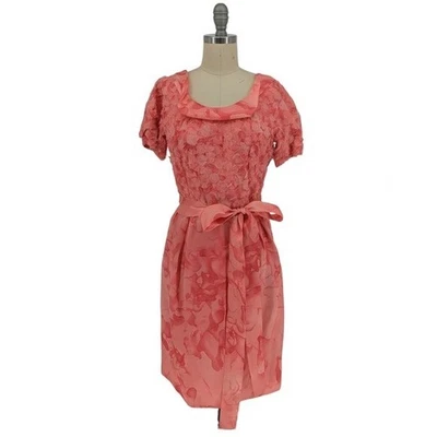 00509 Vestido Organza Seda Pétalos Florales Thakoon Rosa Talla 6 Flores Bohemias Foto 1 de 4