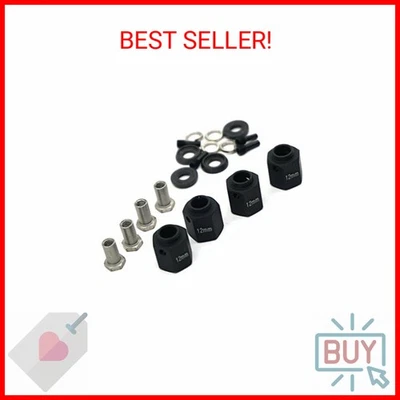 RCLIONS 12mm Hex Wheel Hex Hubs for Trx4 1/10 RC Model Crawler Car (Black) - Image 1 of 2