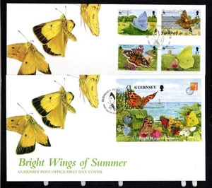 GUERNSEY 1997 ENDANGERED SPECIES - BUTTERFLIES & MOTHS FDC X 2 - Picture 1 of 1