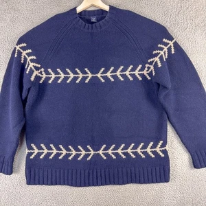 Vintage GAP Sweater Mens XL Blue 100% Lambswool Nordic Arrow Crewneck Knit 90s - Picture 1 of 11
