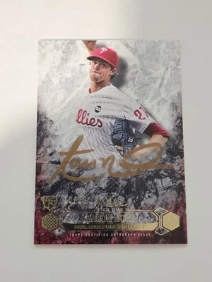 2016 Topps Tier One Auto Aaron Nola Gold Ink BOA-ANO 10/25 Philadelphia Phillies - Image 1 of 3