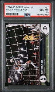 Topps Now UEL 2025 - #037 Mickey Van de Ven línea de gol liquidación PSA 10 POP 7 - Imagen 1 de 2