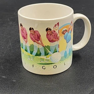 Taza de golf Jack Crompton vintage de cerámica blanca taza de té de 3,5" con mango tema de golf - Imagen 1 de 12