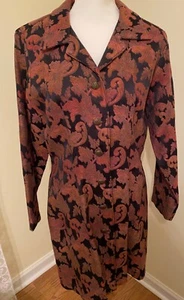 Gotcha Covered Womens Tapestry Coat Black & Brown Sz Medium Made in USA - Picture 1 of 5