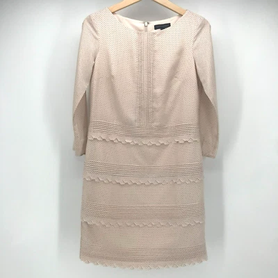 Vestido Banana Republic Mujer 0 Marfil Rubor Negro Lunares Cambio Manga 3/4 Barco Foto 1 de 4