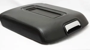 Real Leather Black Center Console Lid Armrest Cover Fit 15-18 Chevy Tahoe, Yukon - Picture 1 of 5