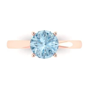 1.5 tcw Round Cut Vintage Engagement Ring, 14K Rose Gold Simulated Diamond - Picture 1 of 40