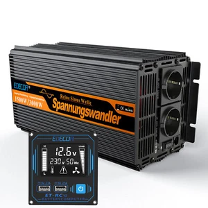 EDECOA 1500W 3000W Inverter 12V 220V Onda Sinusoidale Pura Convertitore ET-RC - Foto 1 di 7