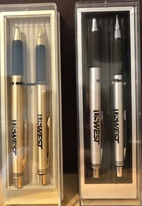 US WEST Pen & Pencil Set Vintage Silver & Gold Tone NOS - Picture 1 of 10