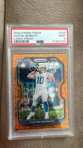 2020 Prizm #325 Justin Herbert Lazer Prizm PSA 9 - Picture 1 of 2