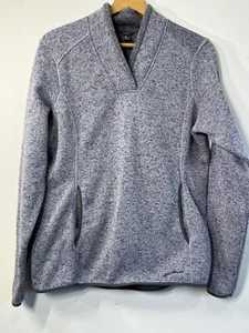 Eddie Bauer Sweater Women's XL V-Neck Fleece Outdoor Everyday Pullover Soft - Picture 1 of 8