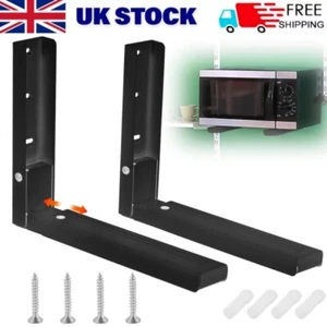 2x Adjustable Extensible Wall Mounted Microwave Brackets Oven Stand Shelf Rack - Picture 1 of 12