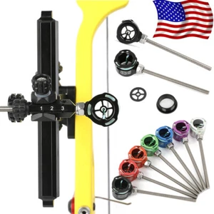 Recurve Bow Sight 1 Pin .019" Optical Fiber Scope Archery Bow Hunting Target - Picture 1 of 39