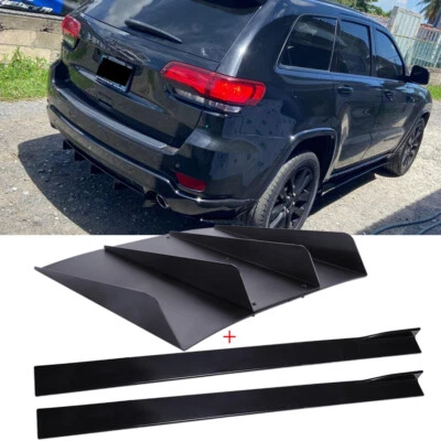 Extensión de faldón lateral para Jeep Grand Cherokee + difusor trasero 4 aletas de tiburón parachoques Foto 1 de 4