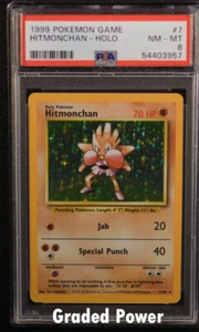 Base Set Unlimited Hitmonchan PSA 8 HOLO (3957) 7/102 Pokemon - Picture 1 of 1