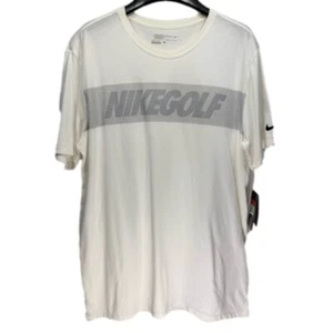Nike Golf weiß mit grauem Logo Dri Fit T-Shirt Herren Größe Large NEU - Bild 1 von 11