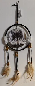 INDIO CAZADOR DE SUEÑOS CON UNA IMAGEN DE UN LOBO AL AIRE LIBRE (CR43) - Imagen 1 de 2