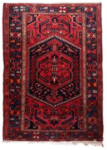 Handmade Vintage Persian Hama-dan Rug 4.4' x 6.3' 1960s - 1C1092 - Picture 1 of 12