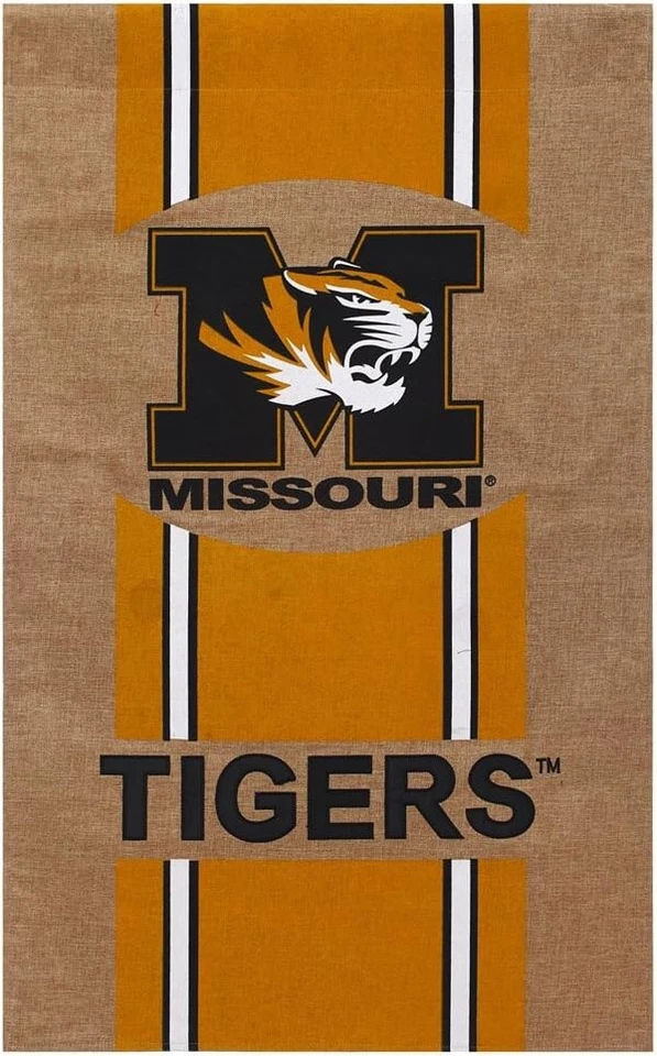 Missouri Mizzou Tigers 28 x 44 Inch Vertical Burlap House Flag - Image 1 of 1