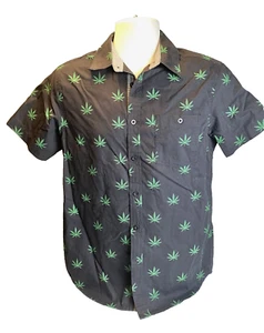 Molokai Cannabis Marijuana Leaf Shirt Mens Teen Size S Black Party Skater Beach - Picture 1 of 11