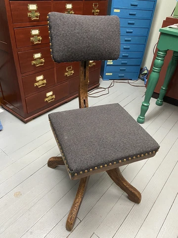 Antique Circa 1890's Oak Office Chair Cover