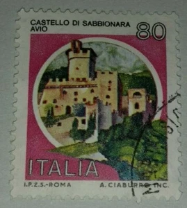 FRANCOBOLLO 80 LIRE ITALIA 1980 CASTELLO DI SABBIONARA AVIO - STAMP - Foto 1 di 1