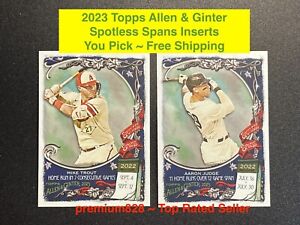 2023 Topps Allen & Ginter SPOTLESS SPANS Inserts Set YOU PICK Free Shipping