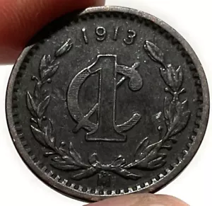 1913 Mo Mexico Centavo Münze Mexico City Stempelglanz sehr schön - Bild 1 von 2