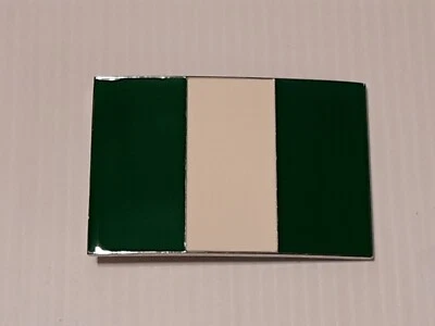 Hebilla de cinturón de metal vintage NIGERIA FLAG Foto 1 de 4