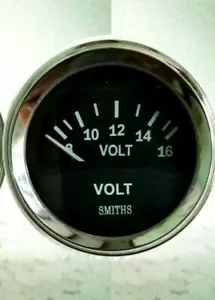 Smiths Ancillary Battery Voltmeter Volt Gauge Chrome Rim 52mm 2" - Picture 1 of 3