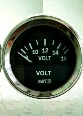 Smiths Ancillary Battery Voltmeter Volt Gauge Chrome Rim 52mm 2" - Image 1 of 3